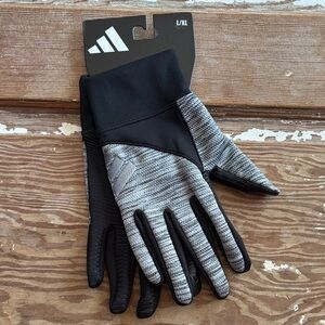 Adidas Men's Running Black and Gray Gloves L/XL